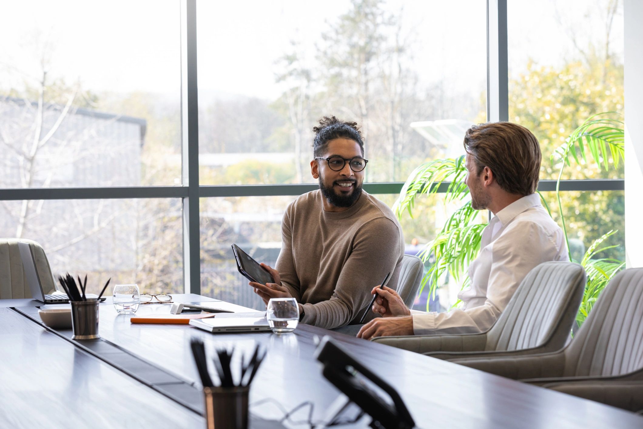 Two colleagues in a consultation meeting