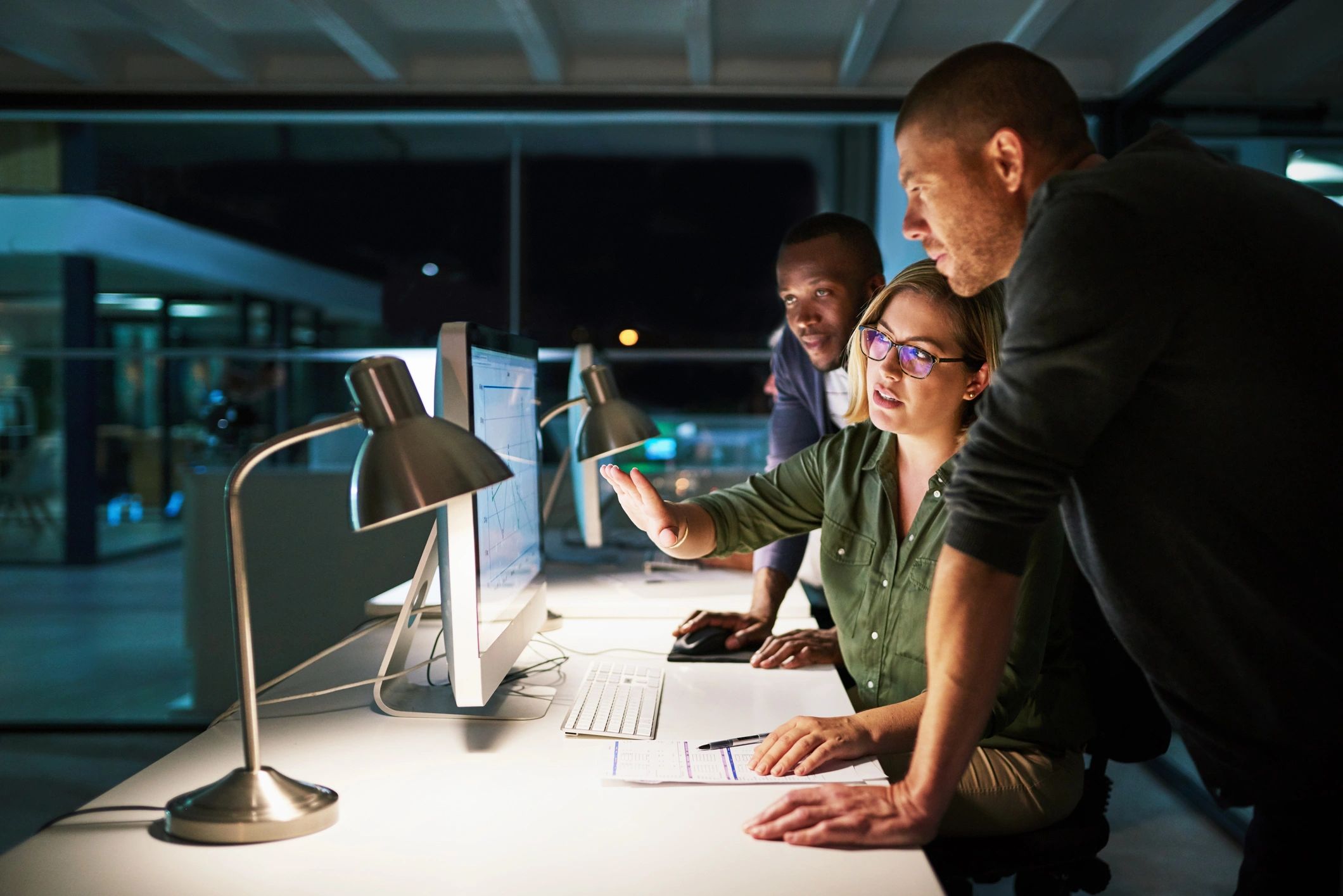 Businesspeople working in an office